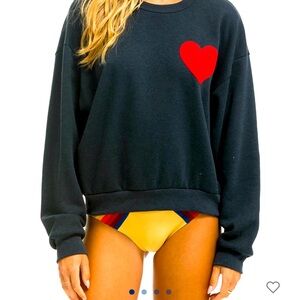 Aviator nation- heart stitched sweatshirt & sweatpants xs NWT never worn!